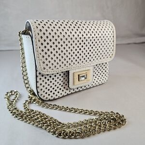Juicy Couture White Crossbody Bag Gold Chain Faux Leather